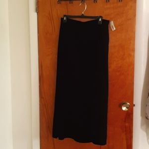 Talbots long black velvet skirt